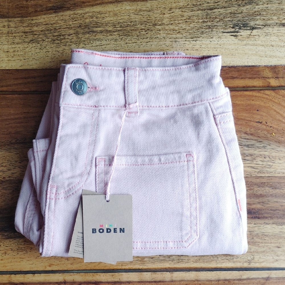 Pale Pink Mini Boden Clam Digger Capri High Rise Retro Cute